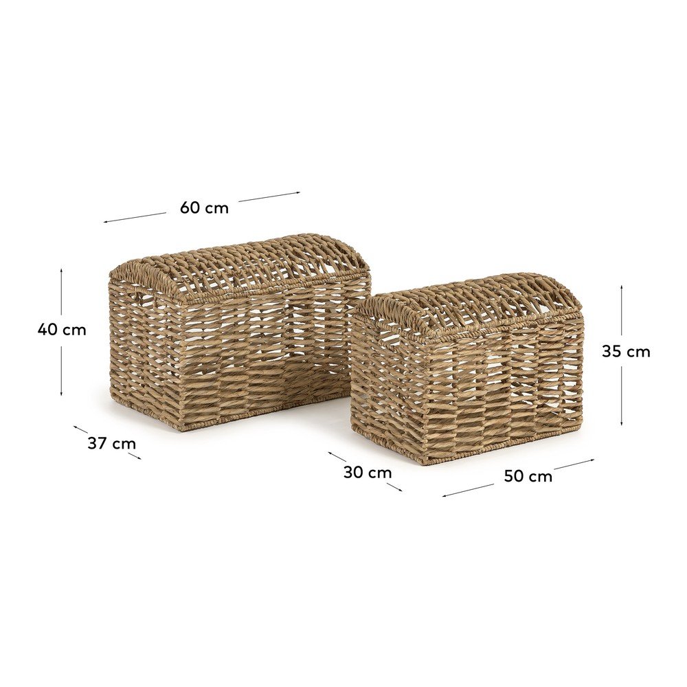 Koszyki zestaw 2 szt. z hiacyntu wodnego 60x37x40 cm Xuliana – Kave Home (zdjęcie 5)