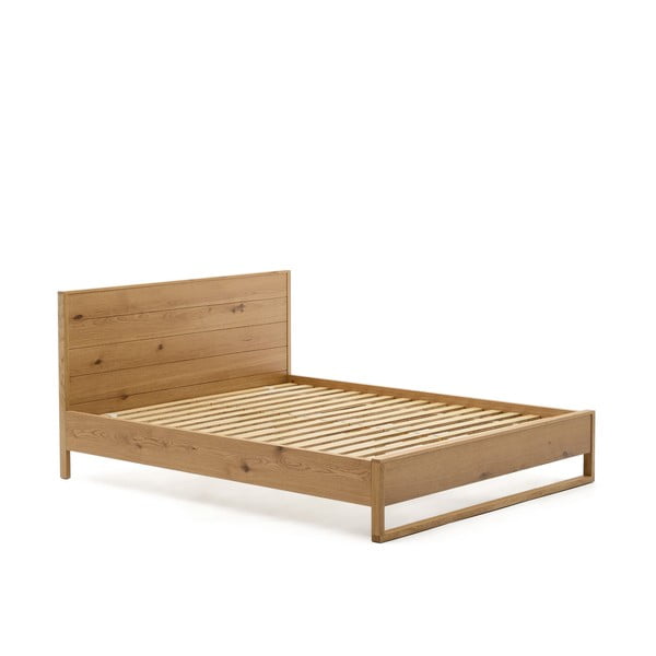 Łóżko jednoosobowe z litego drewna dębowego ze stelażem 90x190 cm Alguema – Kave Home