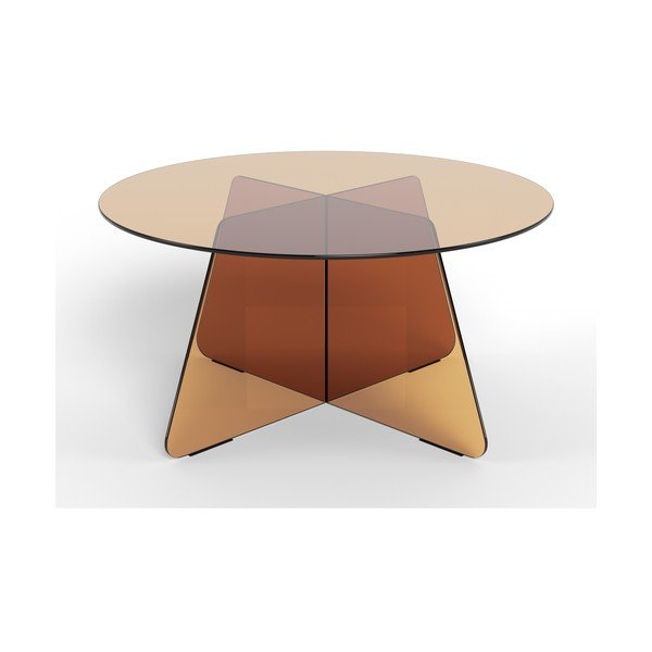 Brązowy szklany okrągły stolik ø 80 cm Samos – Actona-image-2