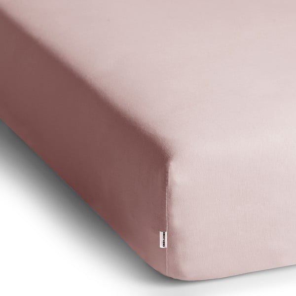 Jasnoróżowe dżersejowe prześcieradło z gumką 140x200 cm Amber – Restilo-image-1