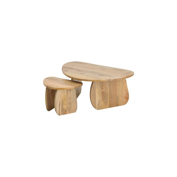 Stolik z litego drewna mango w naturalnym kolorze Mushroom – Ellos Home
