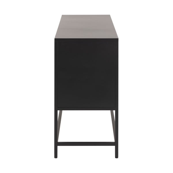 Czarna metalowa niska komoda 125x75 cm Newcastle – Actona-image-4
