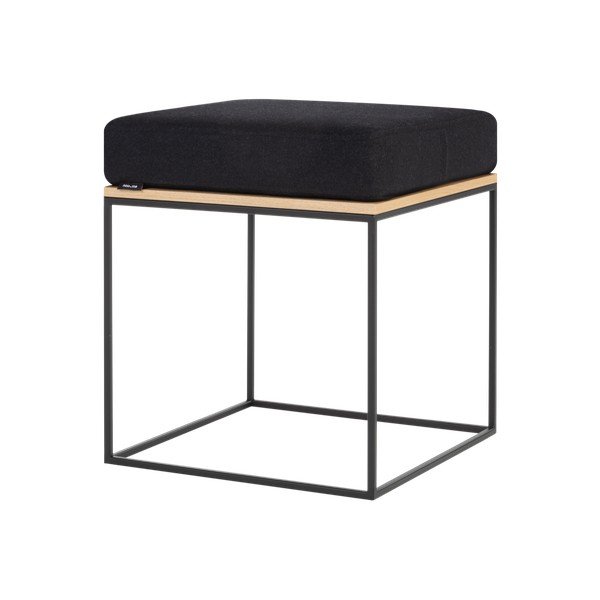 Czarny tapicerowany stołek Feo – noo.ma