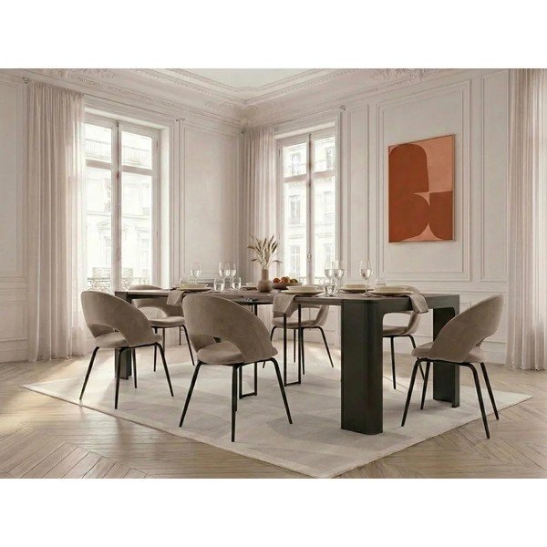 Czarna/w naturalnym kolorze konsola 50x110 cm Albane – Bobochic Paris-image-4