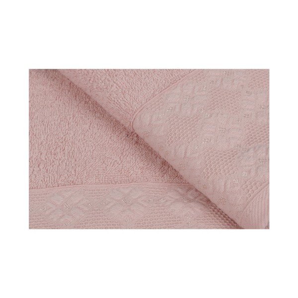Komplet 2 różowych bawełnianych ręczników w odcieniu dusty rose Provence, 50x90 cm-image-4