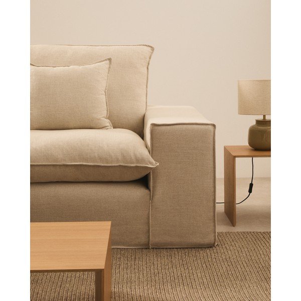 Beżowa lniana sofa 240 cm Anarela – Kave Home-image-4