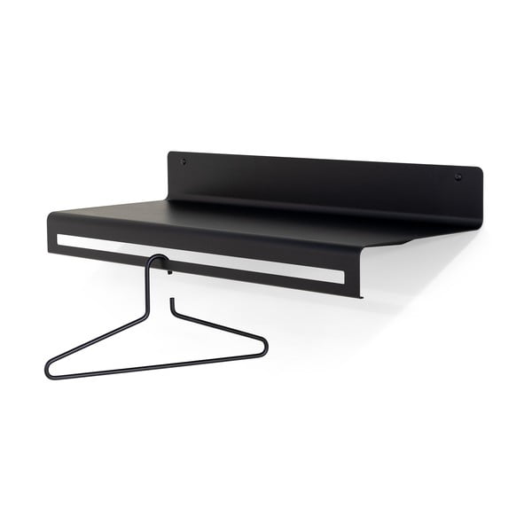Czarny metalowy wieszak ścienny z półką 78 cm Sway – Spinder Design-image-3