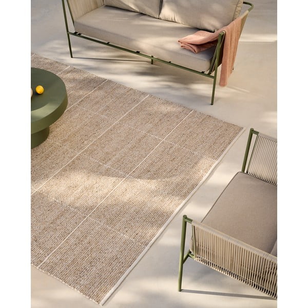 Beżowy dywan odpowiedni na zewnątrz z włókien z recyklingu 200x300 cm Nailan – Kave Home-image-3