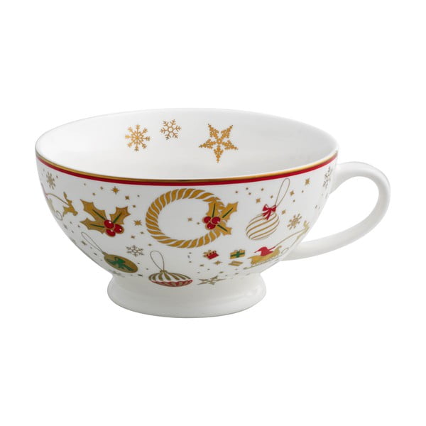 Porcelanowa filiżanka do herbaty ze świątecznym motywem Brandani Alleluia New Bone, ⌀ 14 cm