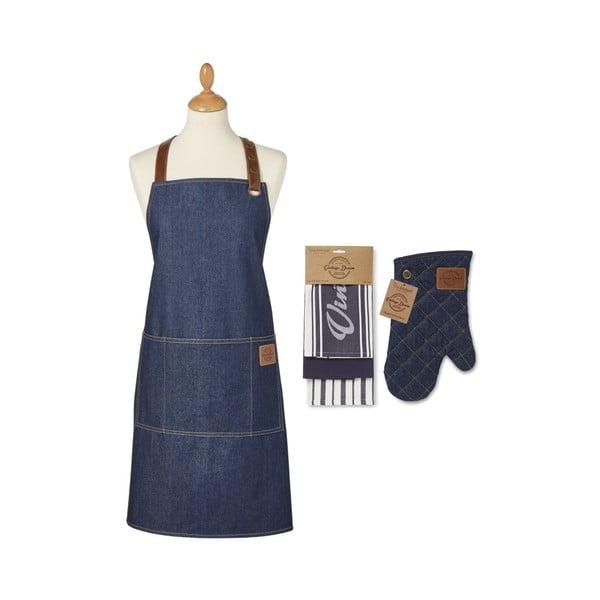 Zestaw ścierek, fartucha i rękawicy kuchennej 5 szt. Oxford Denim – Cooksmart ®