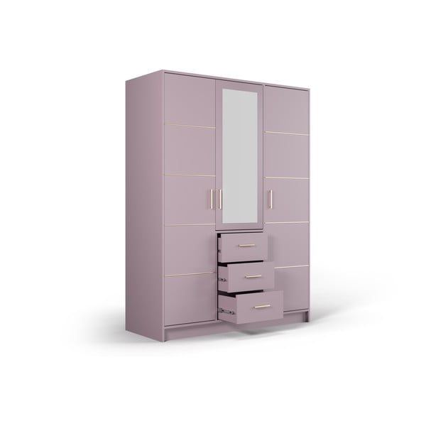 Różowa szafa z lustrem 147x200 cm Burren – Cosmopolitan Design-image-3