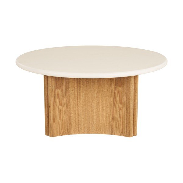 Biały/w naturalnym kolorze okrągły stolik z betonowym blatem ø 80 cm Motril – House Nordic-image-3