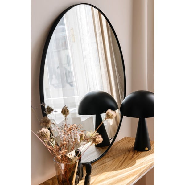 Czarne lustro ścienne Bonami Essentials Layla, ø 80 cm-image-1
