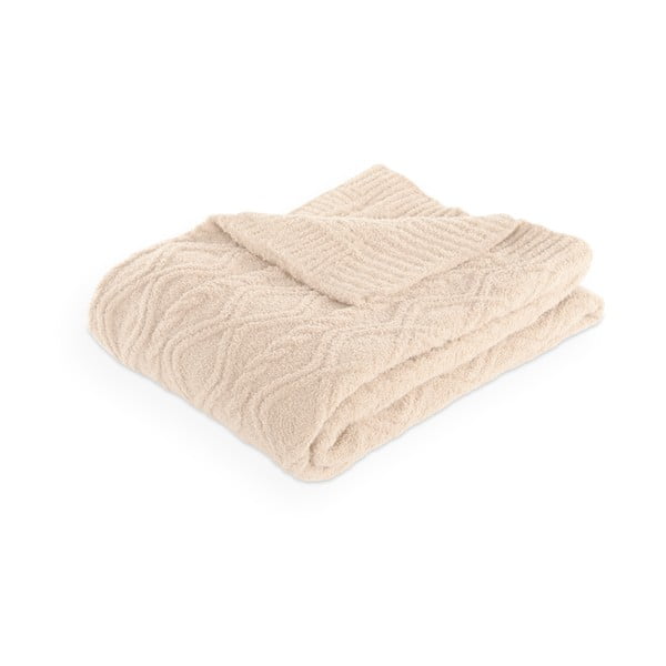 Koc z mikropluszu w kolorze kości słoniowej 130x170 cm Aspen – Tiseco Home Studio