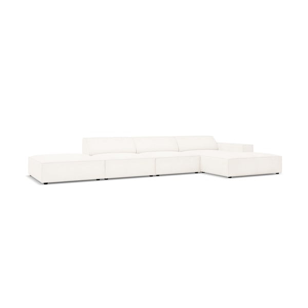 Beżowy narożnik (prawostronny) z materiału bouclé Jodie – Micadoni Home-image-3