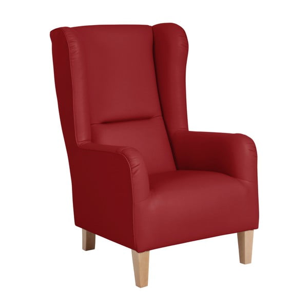 Czerwony fotel z imitacji skóry Max Winzer Bruno