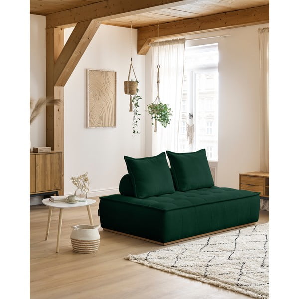 Ciemnozielona sofa z tkaniny szenilowej 175 cm Elisa – Bobochic Paris-image-1