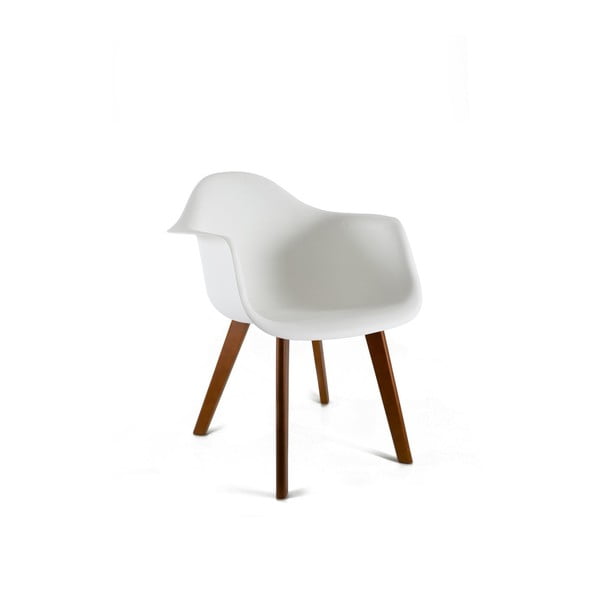 Biały fotel z konstrukcją z drewna bukowego Moycor Nordic