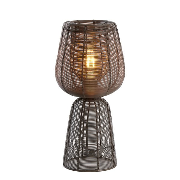 Ciemnobrązowa lampa stołowa (wysokość 42 cm) Aboso – Light & Living
