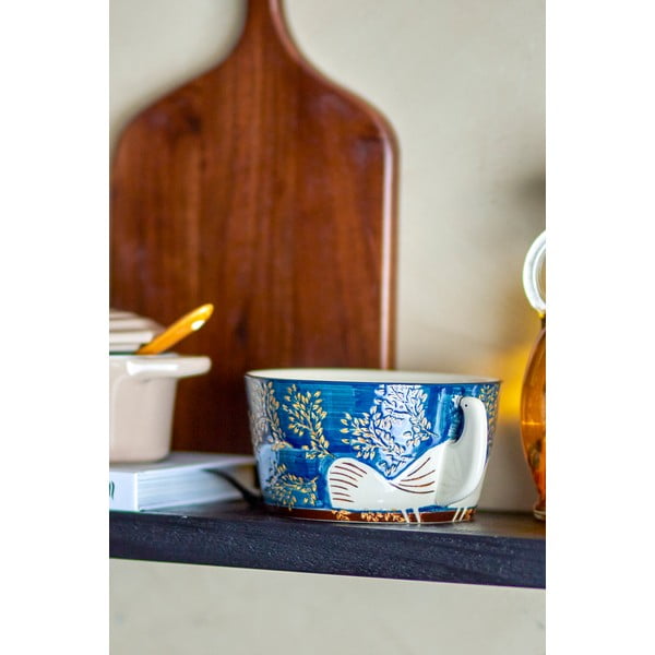 Niebieska kamionkowa miska 460 ml Hezha – Bloomingville-image-4