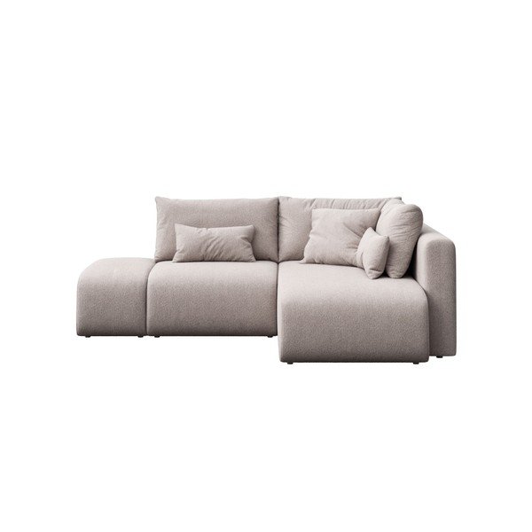 Jasnoszary rozkładany narożnik ze schowkiem (prawostronny/z szezlongiem) Lumine – Ghado