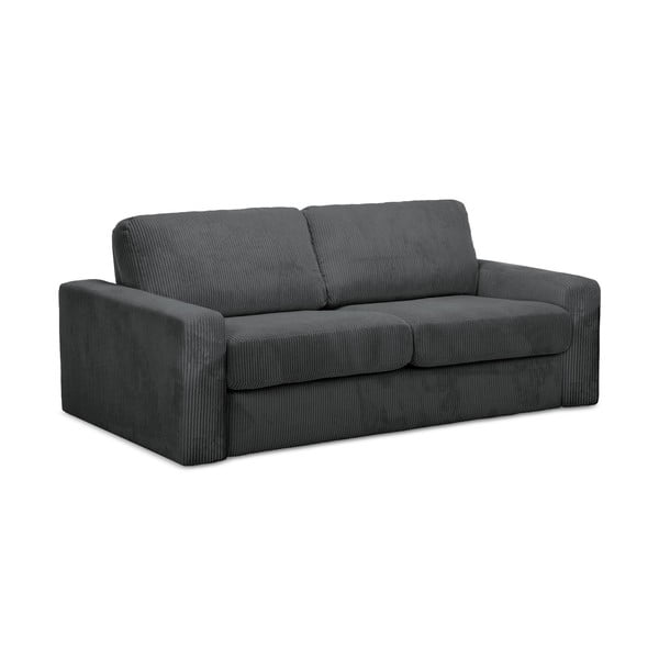 Ciemnoszara sztruksowa rozkładana sofa 195 cm Nona – Makamii-image-2