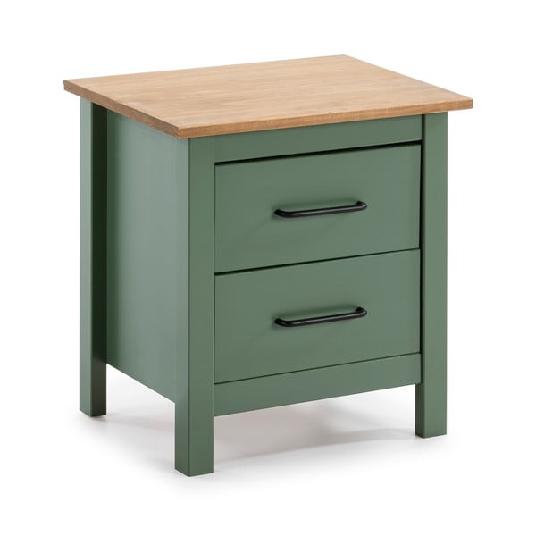 Zielona drewniana szafka nocna Marckeric Miranda-image-2