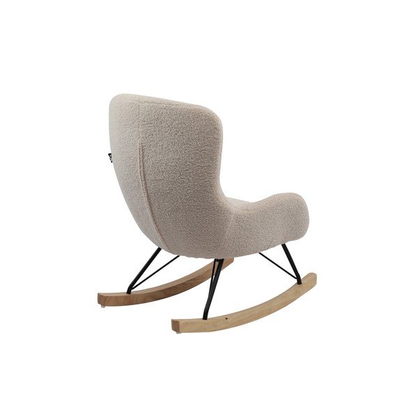 Beżowy dziecięcy fotel bujany z materiału bouclé Rocky – Vipack-image-3