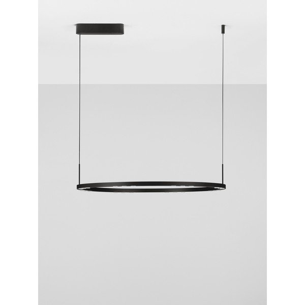 Aluminiowa lampa wisząca LED ze ściemniaczem w kolorze matowej czerni ø 80 cm Lunette – Nova Luce-image-3