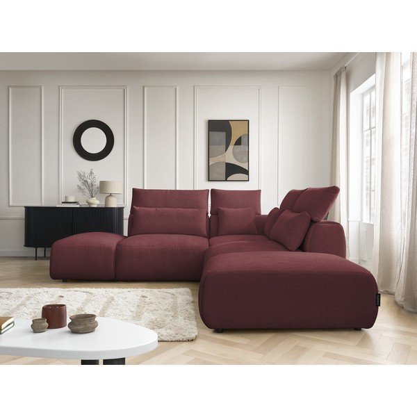 Czerwony częściowo rozkładany narożnik modułowy Jana – Bobochic Paris-image-3