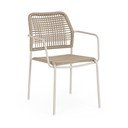 Beżowo-naturalne metalowe krzesło ogrodowe Jable – Bizzotto