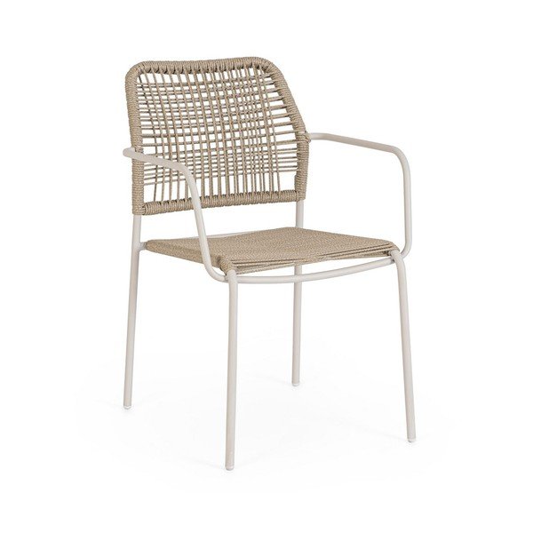 Beżowo-naturalne metalowe krzesło ogrodowe Jable – Bizzotto