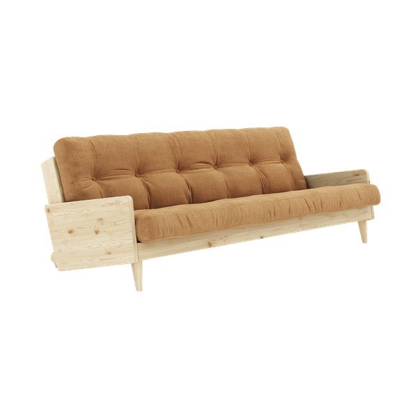 Musztardowa rozkładana sofa 190 cm Indie – Karup Design-image-3