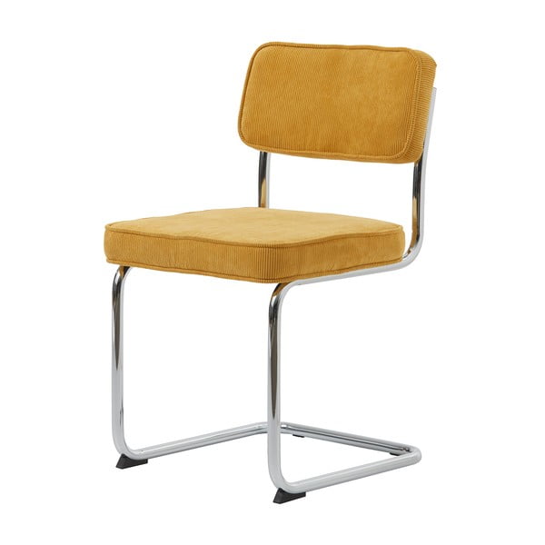 Żółte sztruksowe krzesło Rupert – Unique Furniture