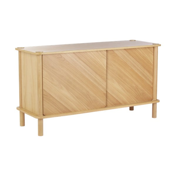 Komoda z litego drewna dębowego z drzwiami przesuwnymi w naturalnym kolorze 135x73,5x48 cm Italic – UMAGE-image-2