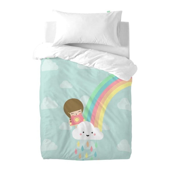 Pościel dziecięca z czystej bawełny Happynois Rainbow, 100x120 cm