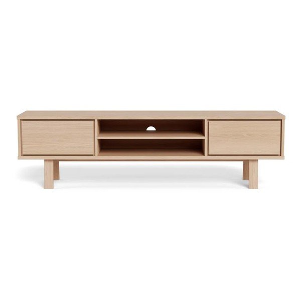 Fornirowana szafka pod TV w jasnym naturalnym kolorze 180x50x40 cm Lamberth – Actona-image-3