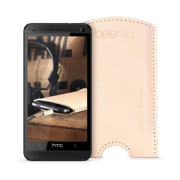 Skórzane etui na HTC One M7 Cream