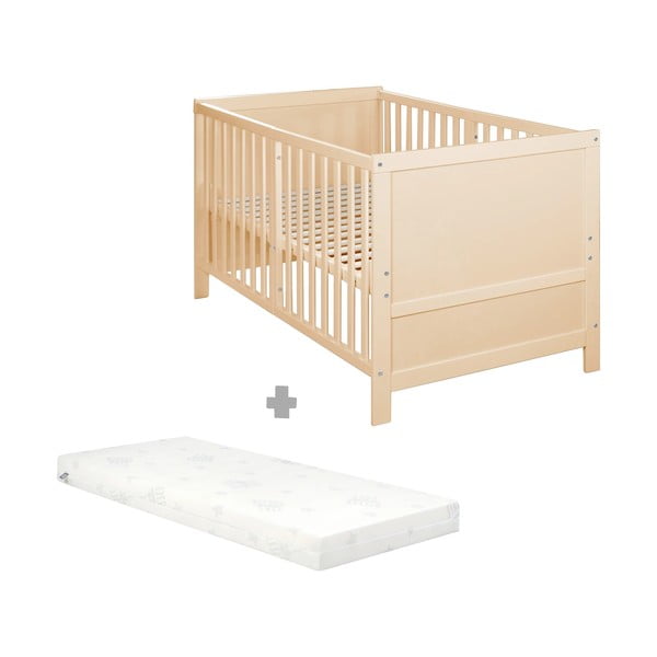 Łóżeczko z regulowaną wysokością w naturalnym kolorze 70x140 cm Easy Sleep – Roba