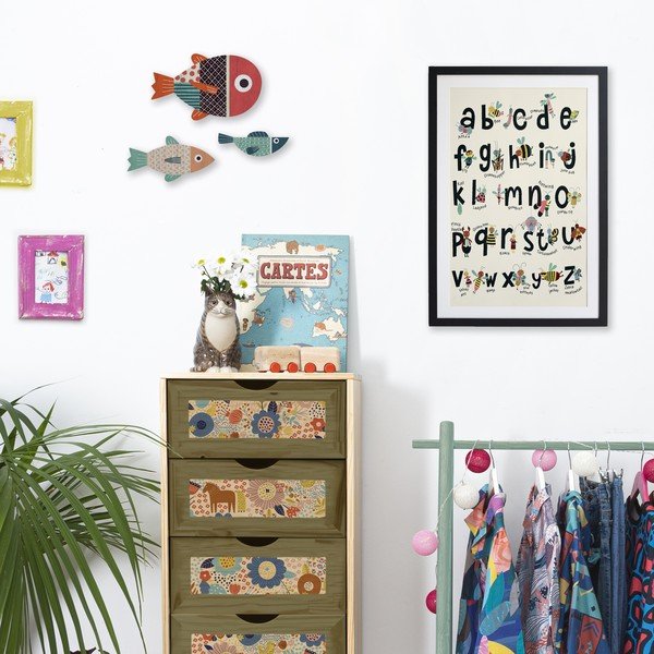 Zestaw 3 dekoracji ściennych w kształcie ryb Little Nice Things-image-1