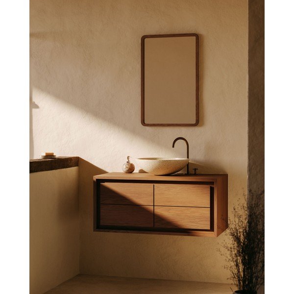 Lustro z drewnianą ramą ścienne 45x70 cm Shamel – Kave Home-image-1