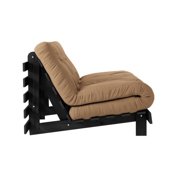Brązowa rozkładana sofa 140 cm Roots Black Night – Karup Design-image-4