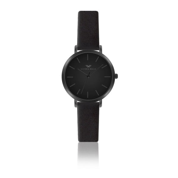 Damski zegarek z czarnym skórzanym paskiem Victoria Walls Restless
