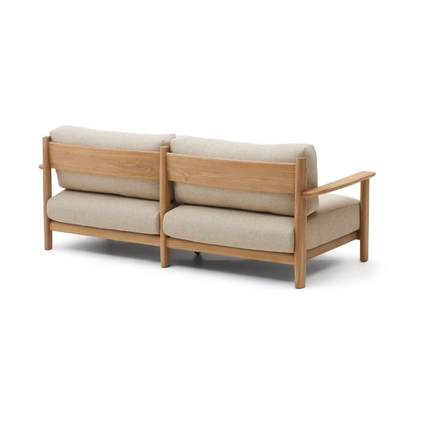 Beżowa sofa ogrodowa z litego drewna tekowego Tirant – Kave Home-image-3