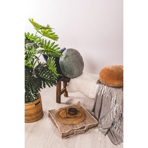 Szarobeżowa poduszka dekoracyjna z mikrowłókna Tiseco Home Studio Marshmallow, ø 40 cm-image-2