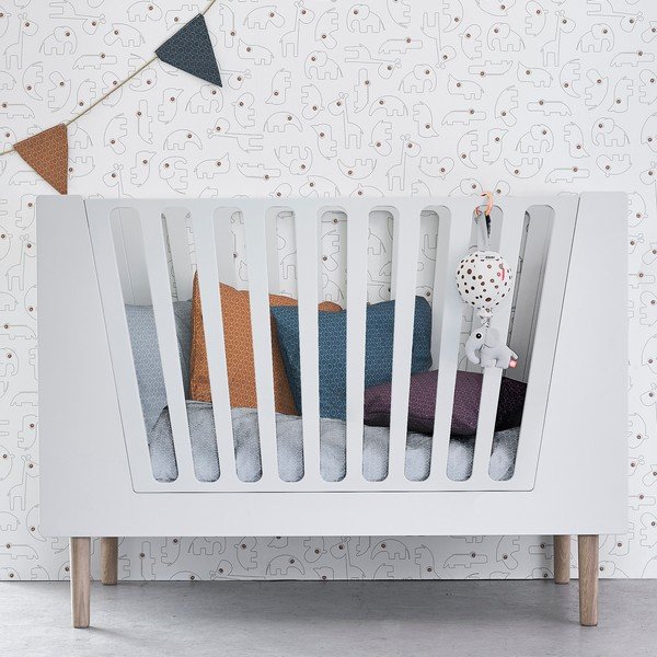 Białe łóżeczko dziecięce Done by Deer, 120x60 cm-image-1