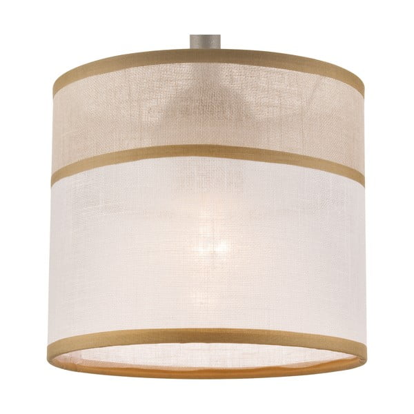 Jasnobrązowa lampa sufitowa z tekstylnym kloszem ø 16 cm Andrea – LAMKUR-image-4