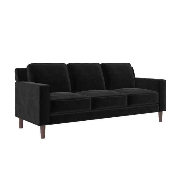 Czarna aksamitna sofa 83 cm Brynn – Støraa-image-2