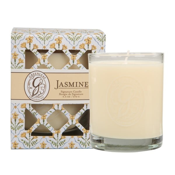 Świeczka o zapachu jaśminu Greenleaf Signature Jasmine, czas palenia 80 h