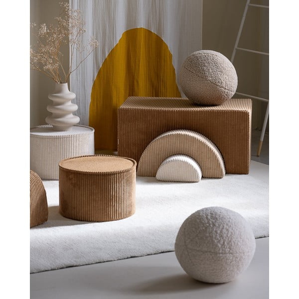 Brązowy sztruksowy puf dziecięcy – Wigiwama-image-4